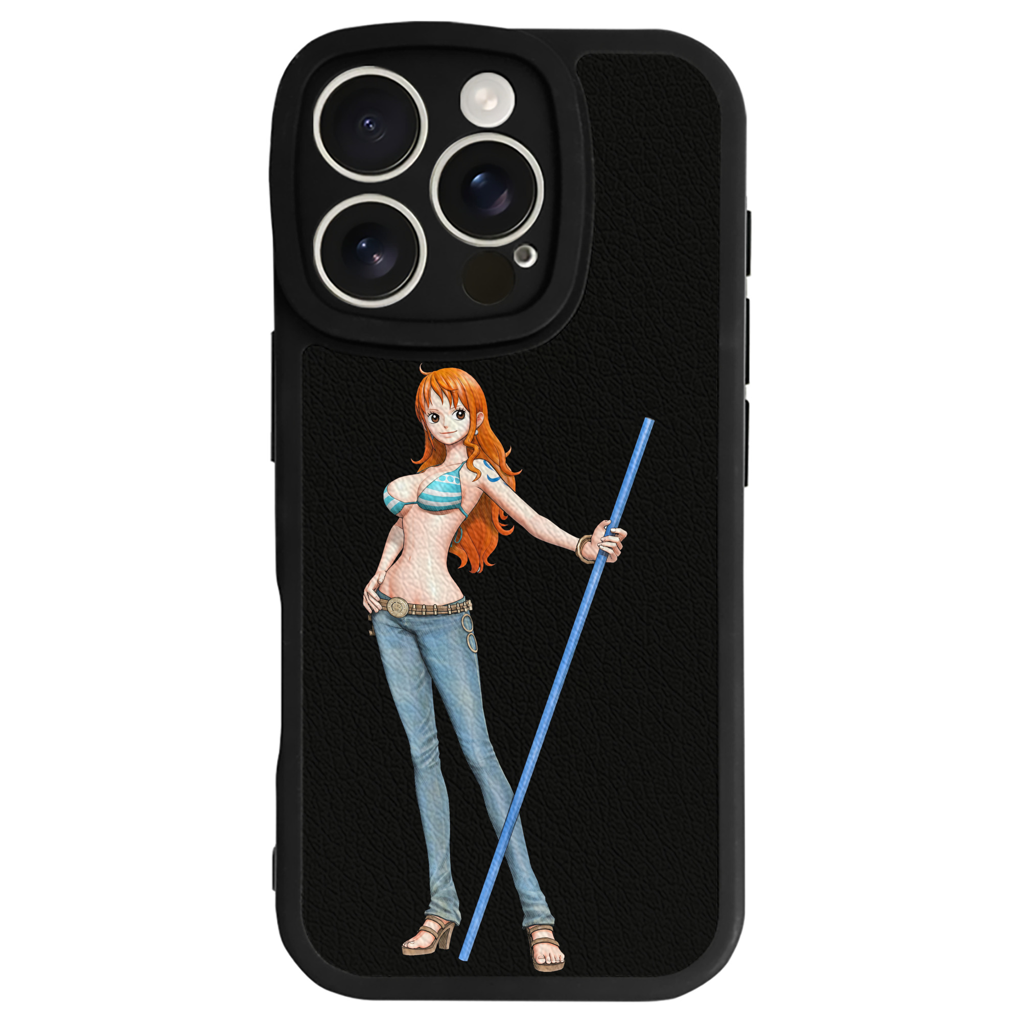 （画像用） ワンピース ナミ ONE PIECE Nami 【iPhone 16シリーズ対応】シリコンスマホケース（レザー調） 材質：シリコン